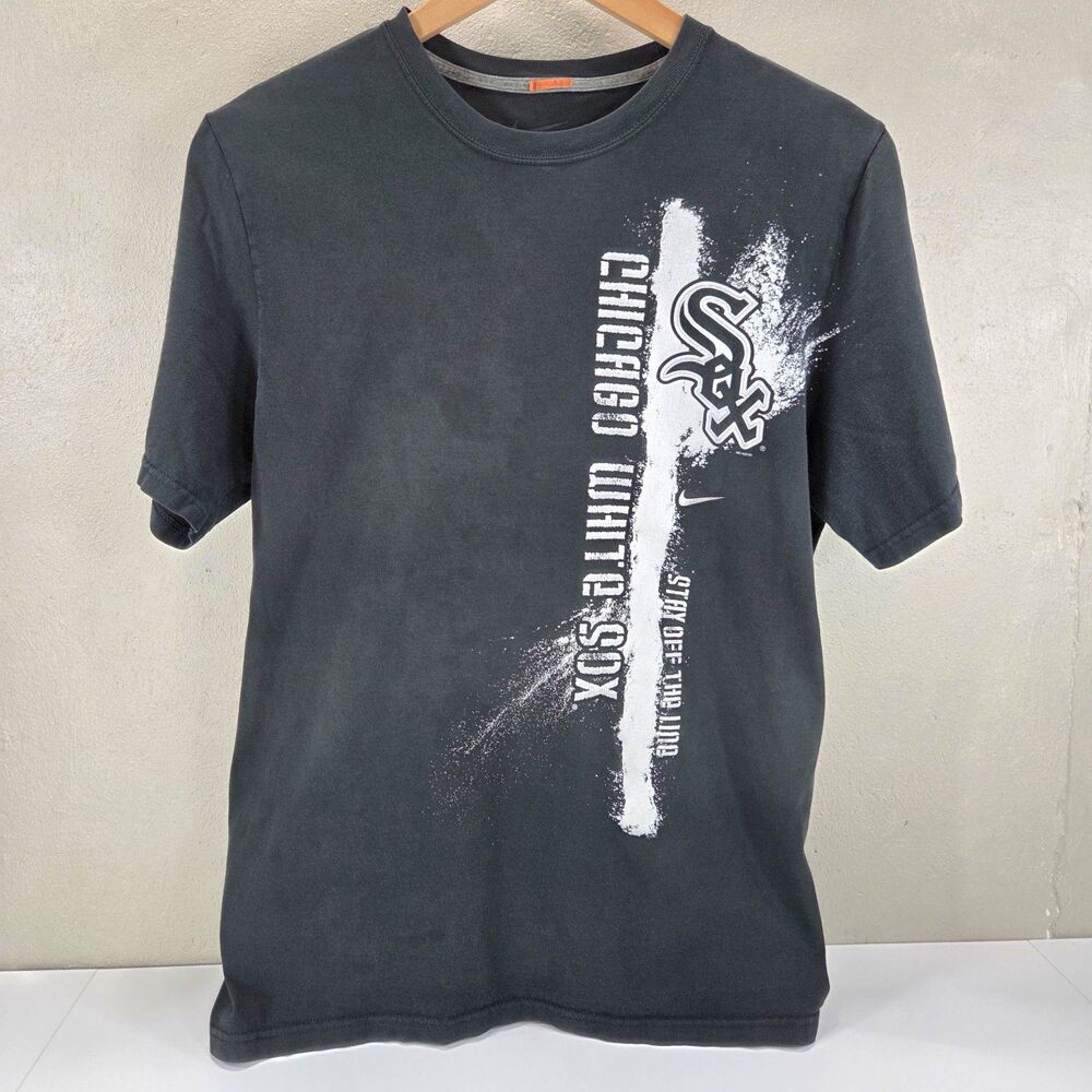 Nike Y2K Chicago White Sox Graphic T Shirt Faded Black Sz L